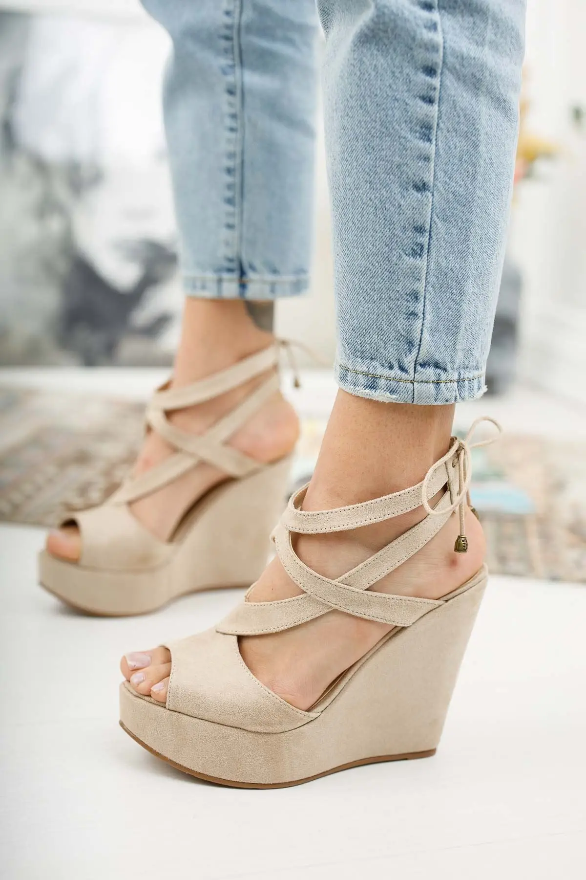 

Women's Fashion Handmade Special Suede elephants Heels Shoes