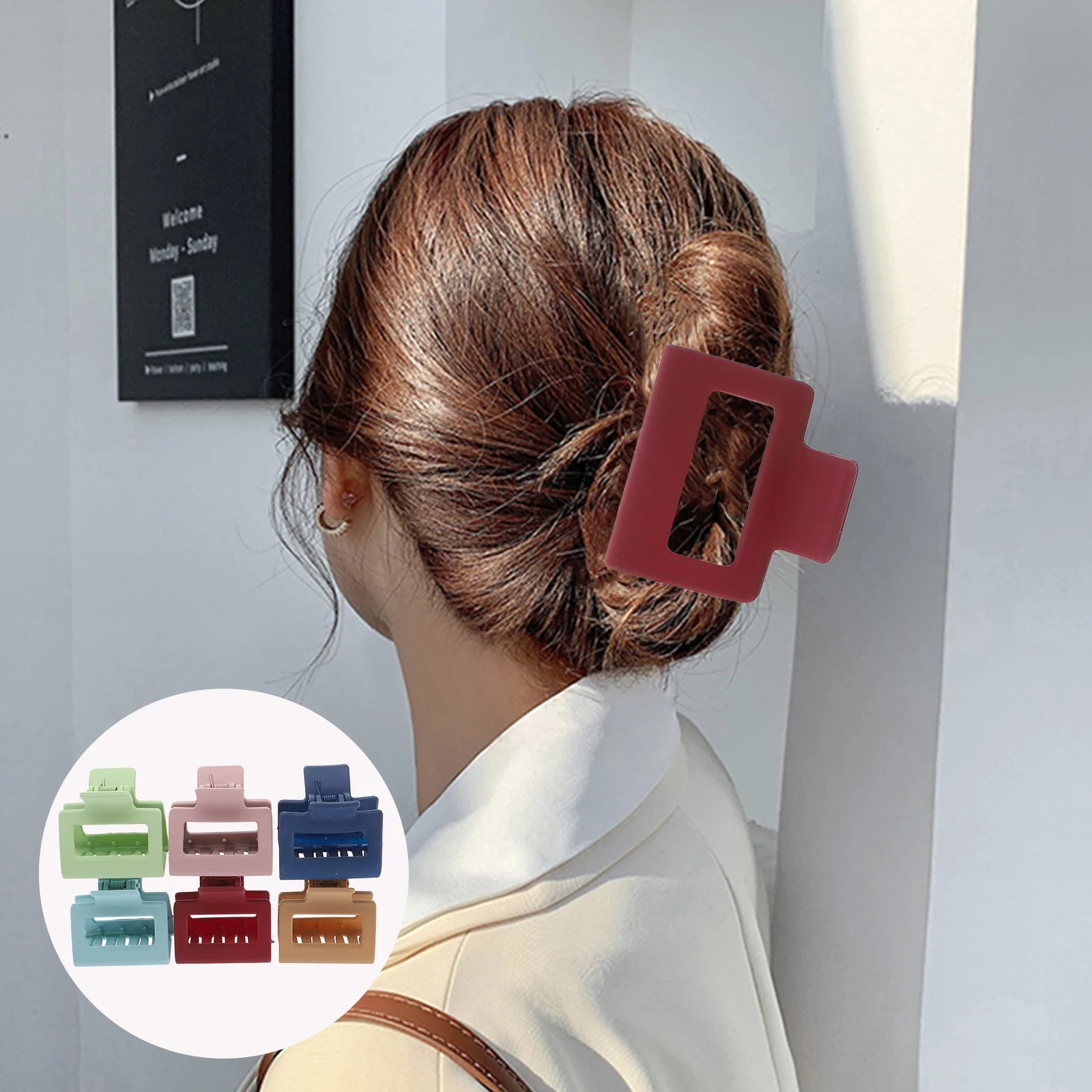 

Hair Clips Claw Clip Weddinggirl Jaw Flat Barrette Bun Ponytail Square Decorative Tail Clamp Claws Bigfrench Accessories Holder