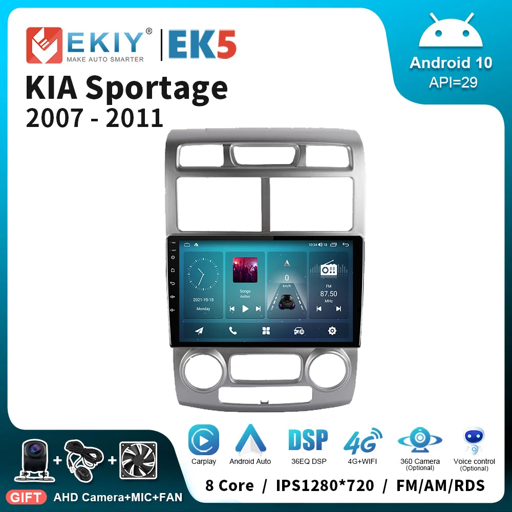 EKIY EK5 2 Din Android Stereo Car Radio For Kia Sportage 2007 2008 2009 2010 2011 Carplay Multimedia Video Player GPS Head Unit