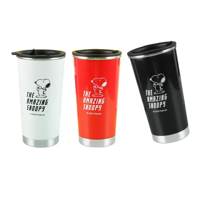 

400Ml Kawaii Snoopyed Spike Coffee Cup Cartoon Stainless Steel Thermos Cup Ladies Children Tea Cups Couple Portable Cup Gift