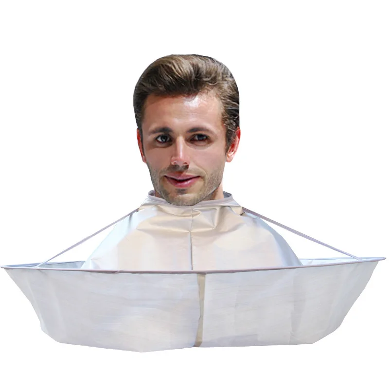 

1Piece New Gray Polyester Waterproof Foldable Hair Cutting Barber Capes Adult Umbrella Design Haircut Cloak Hairdresser Bib 70cm