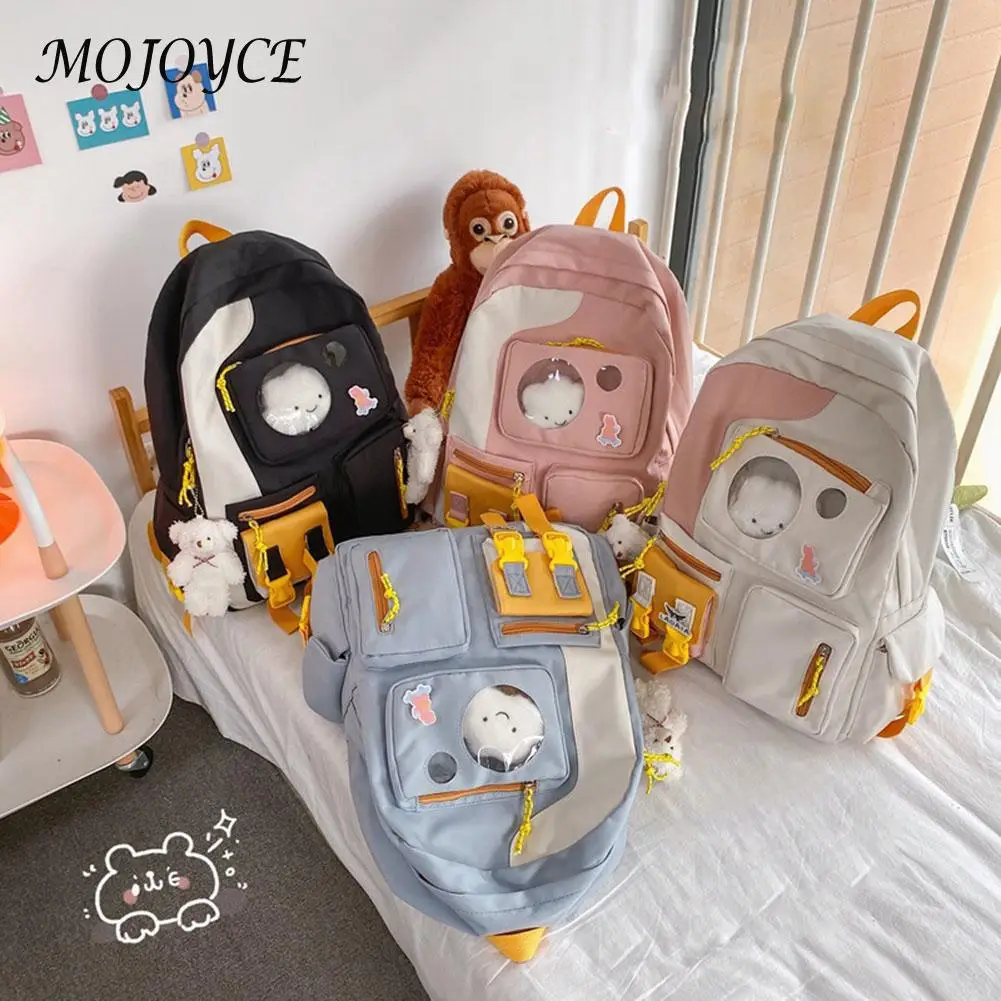 

Women Nylon Large School Bag Ladies Casual Zipper Multi-Layer Student Daypack for Women Student School Travel