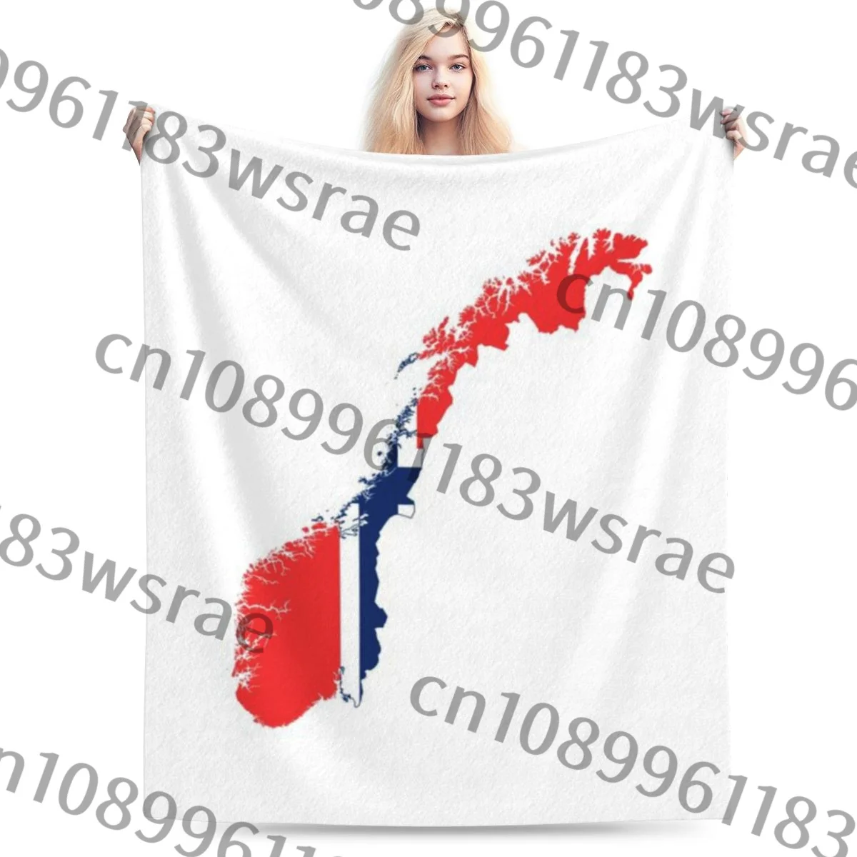 Ультрамягкое Флисовое одеяло с изображением флага Норвегии