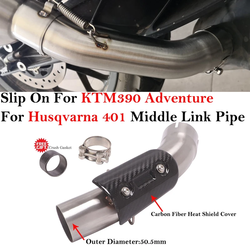 

For DUKE KTM 390 KTM 250 390 RC390 ADV adventure Husqvarna 401 2020 2021 Motorcycle Exhaust Middle Connect Pipe 51MM Muffler