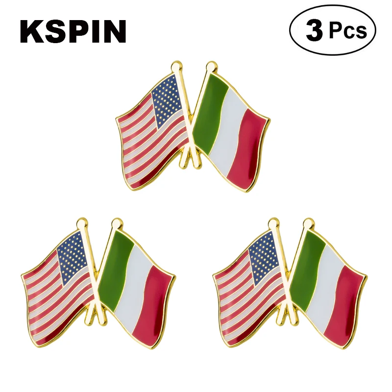 

U.S.A Italy Frendship Lapel Pin Brooches Pins Flag badge Brooch Badges