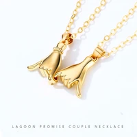 creative alloy hook couple pendant design creative necklace pair personality men and women jewelry valentines day necklace
