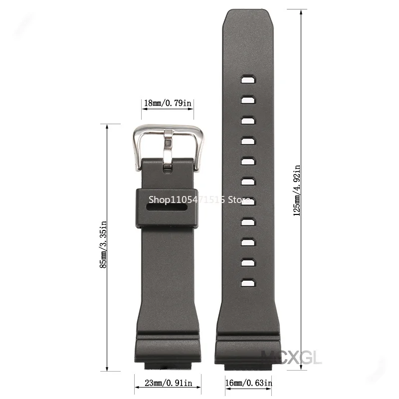 Фото Ремешок для часов из полимерной резины для Casio GM-S2100, черный, с серебристой/черной застежкой, водонепроницаемый, спортивный, сменный браслет + инструмент №4