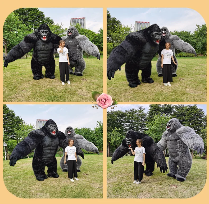 Костюм надувной гориллы Кинг-Конг 2023, плюшевый меховой костюм маскота животного для Карнавала в Венеции, в наличии.