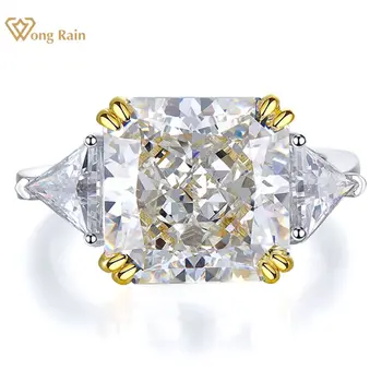 Gold Color Created Moissanite Gemstone Wedding Engagement Ring For Women 1