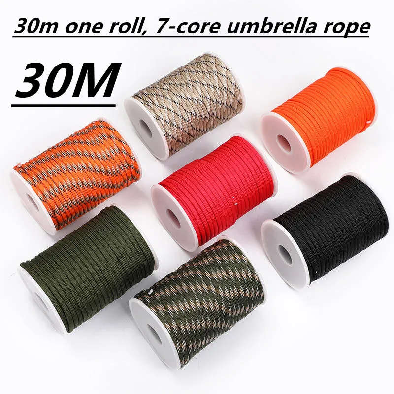 

5M/15M/30M 7-Core 550 Paracord 4mm Parachute Cord Outdoor Camping survival Rope kit Umbrella Tent Lanyard Strap Clothesline