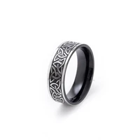 gothic black celtic knot ring stainless steel odin norse viking rings for men women punk vintage amulet nordic jewelry gift