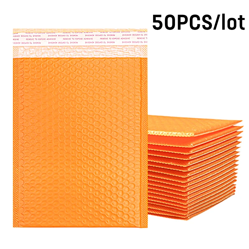 50Pcs/Set Bubble Mailers Poly Bubble Mailer Self Seal Padded Envelopes Gift Bags for Book Magazine Lined Mailer Self Seal Yellow