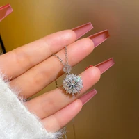 new 2021 fashion oversized diamond pendant necklace for women super flash heavy industrial ins versatile necklace wedding party