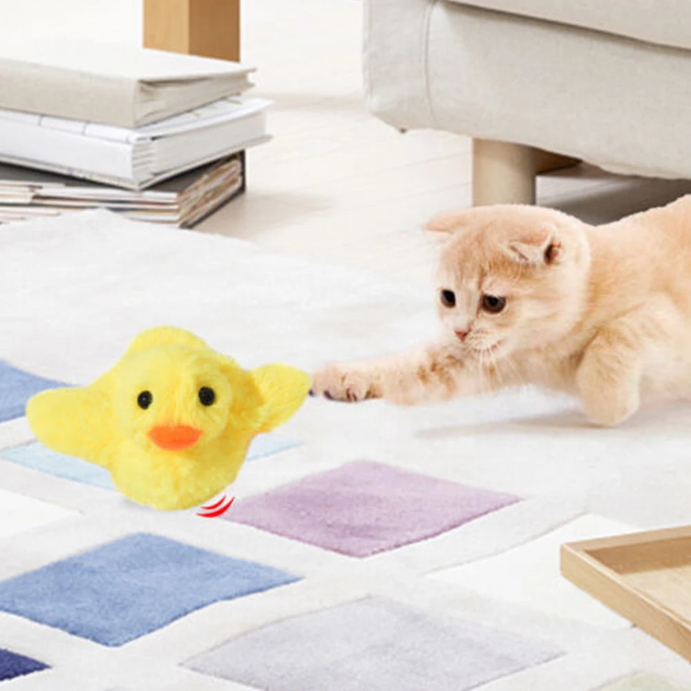 

Умные игрушки для кошек, плюшевая утка, электрическая Интерактивная забавная мягкая пищалка, тренировочная игрушка С Кошачьей Мятой, аксессуары для кошек и животных