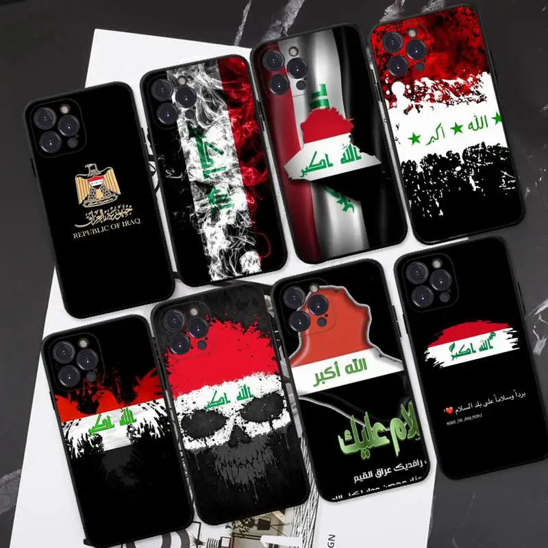 

RuiCaiCa Iraqi Iraq Flag Phone Case For iPhone 8 7 6 6S Plus X SE 2020 XR XS 14 11 12 13 Mini Pro Max Mobile Case