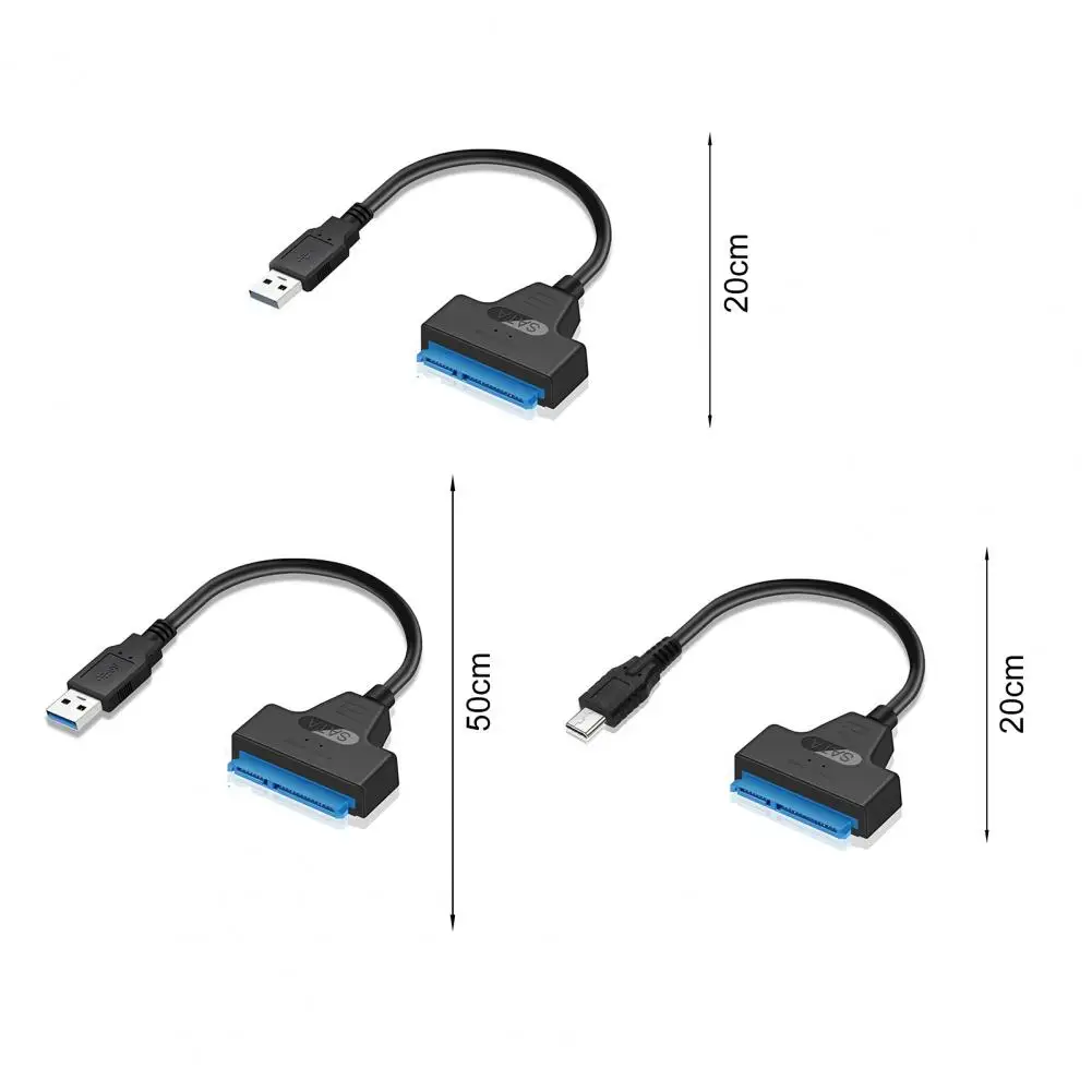 Кабель-адаптер для жесткого диска 20/50 см, кабель для жесткого диска с быстрой передачей USB3.0 на SATA ПК, адаптер для жесткого диска 2,5 дюйма, кабель-передача сигнала