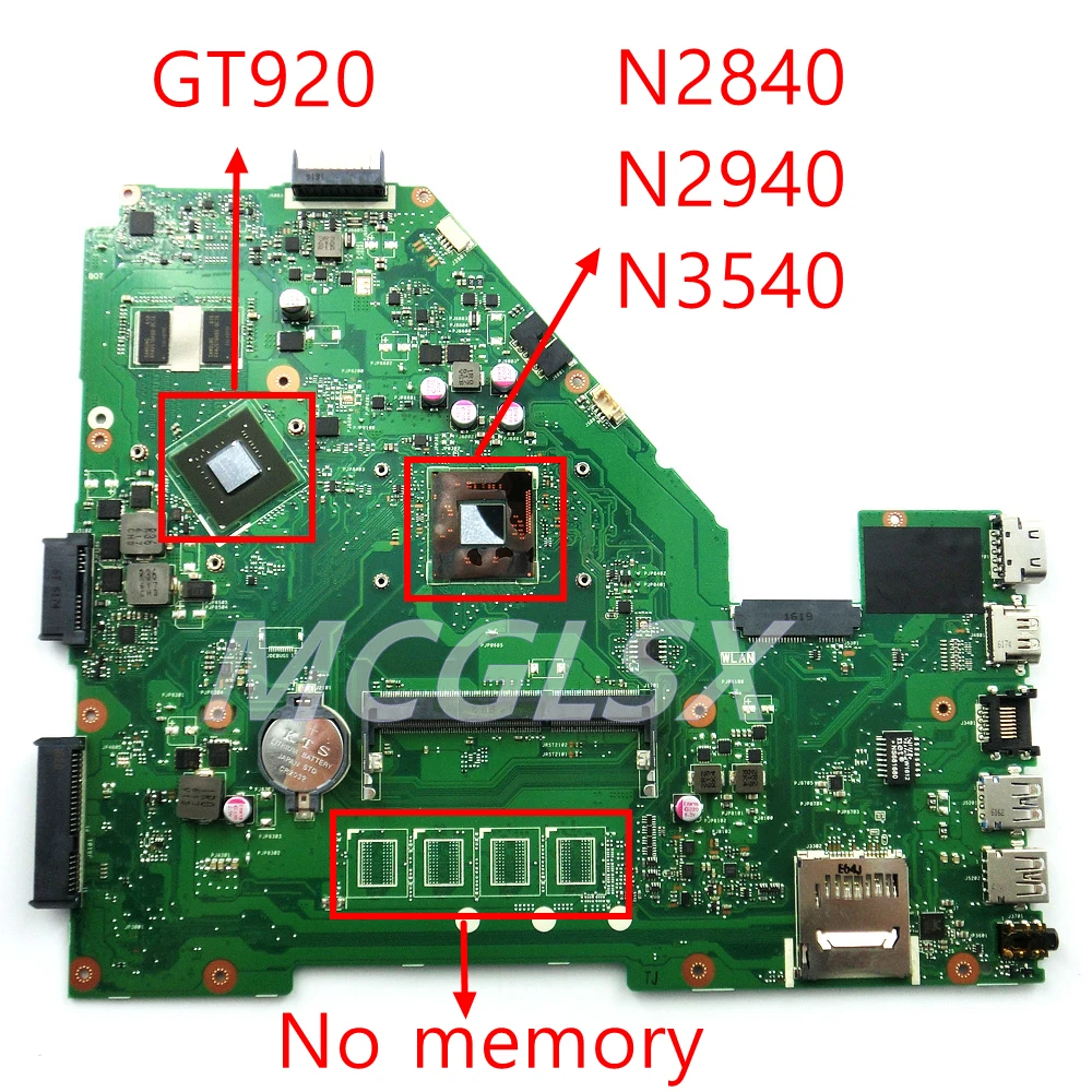 Материнская плата X550MJ с процессором N2940 и графическим ускорителем GT920M для ASUS X550M X552M Y582M X550MD 100% проверено, использовалось ранее.