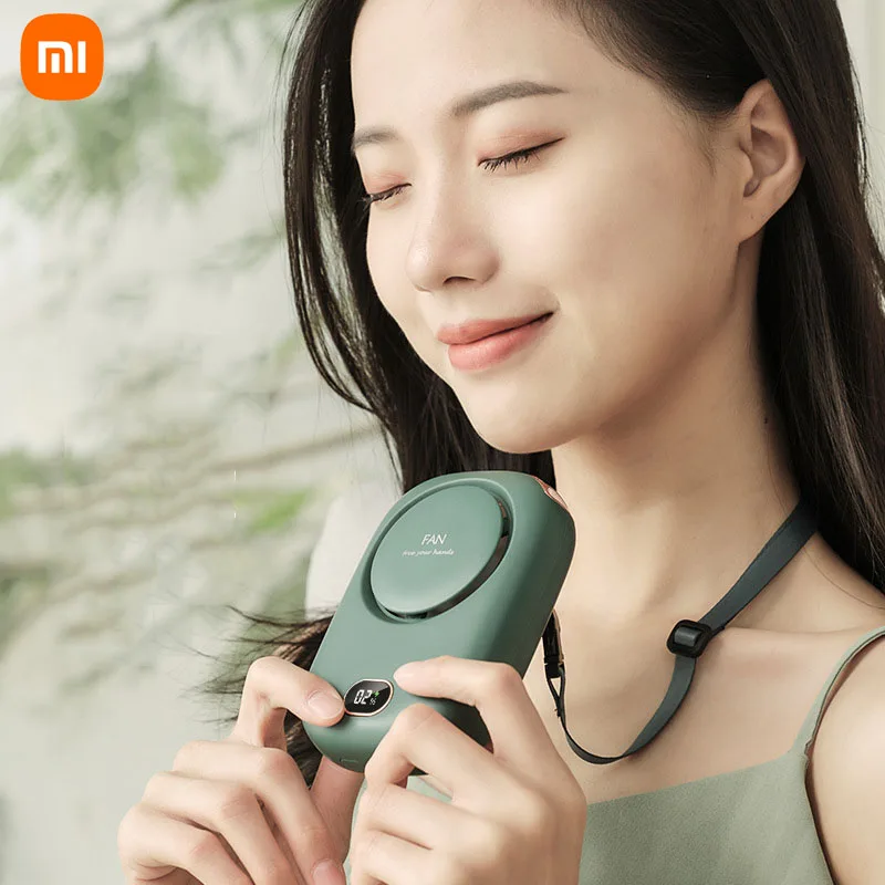 

Xiaomi New Mini Display 3-speed Hanging Neck Fan Outdoor Portable Handheld Standable Usb Rechargeable Hanging Neck Fan