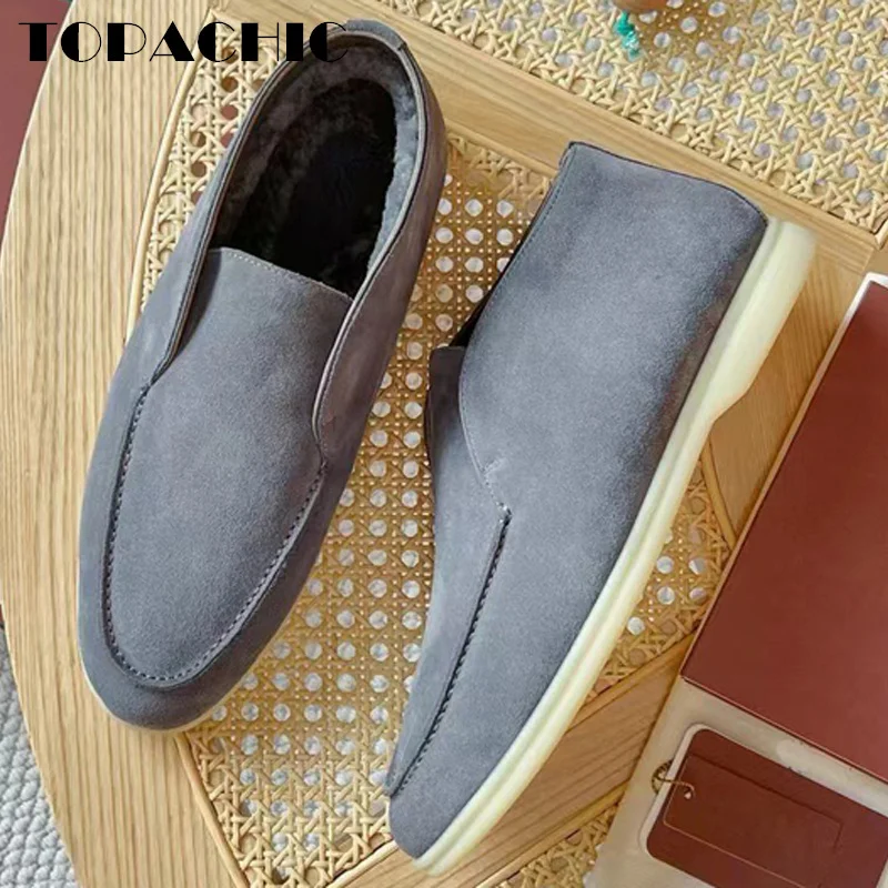 10.26 TOPACHIC-Мужская обувь из воловьей кожи с подкладкой шерсти и плюша сохраняющая