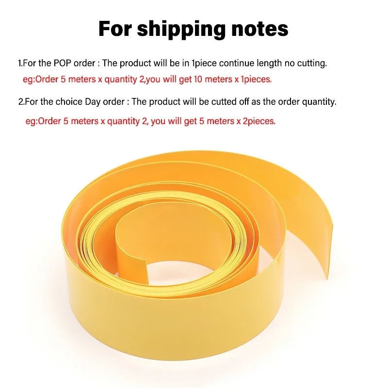 7 мм ~ 200 Желтый 18650 Lipo Батарея ПВХ Термоусадочная трубка 1 м 20 Изолированная пленка