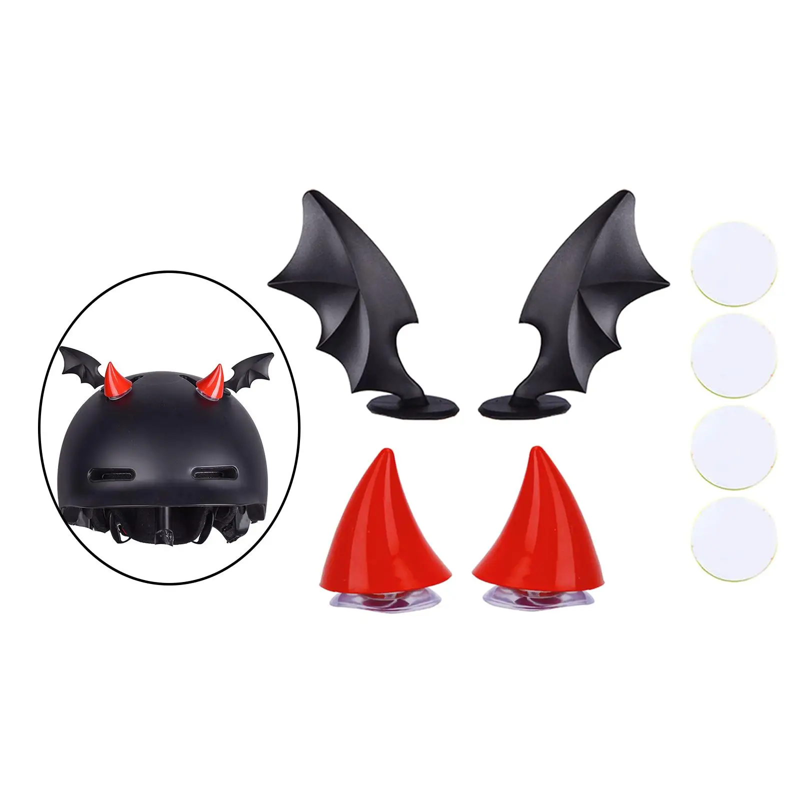 

Helmet Decoration, Devil Honrs and wings Universal Accessory, Easy to Install,
