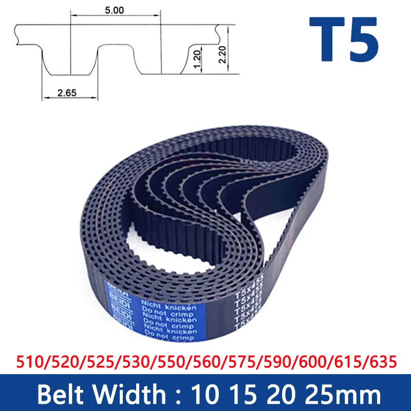 

Ремень ГРМ T5 с резиновым замком, ширина 10/15/20/25 мм, Длина 510/520/525/530/550/560/575/590/600/615/1 шт. 635 мм