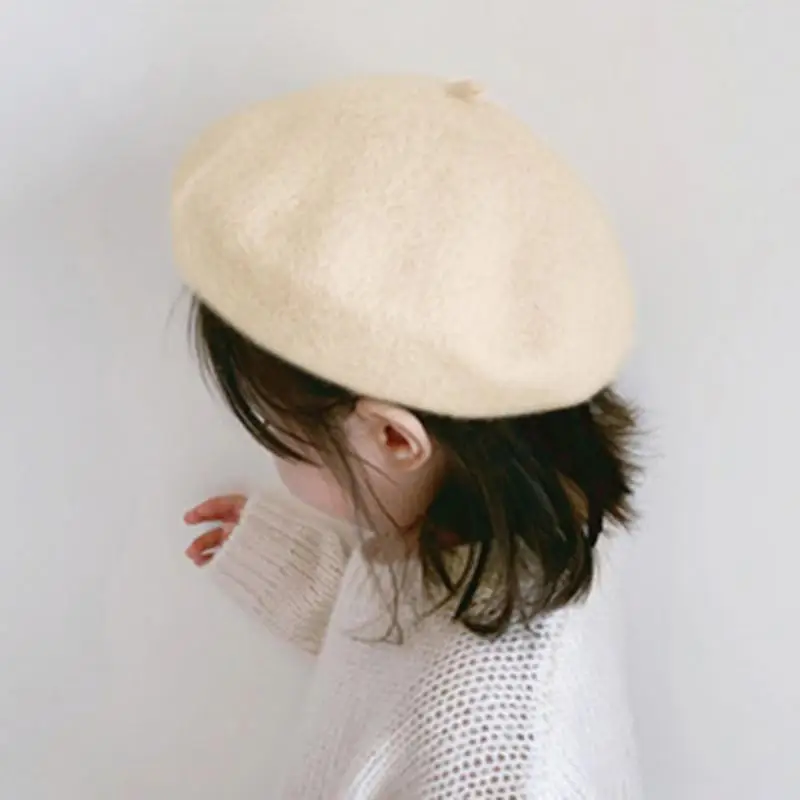 Kid Winter Hat Girl Boy Beret Warm Baby Wool Beanie Hat French Artist Painter Hat Children Beret Retro Vintage Elegant Berets