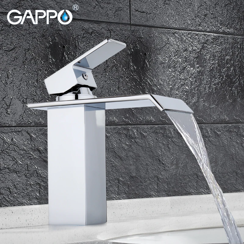 

GAPPO Brass Basin Faucets Chrome Waterfall Bathroom Faucet Deck Mounted Water Mixer Tap torneiras do banheiro