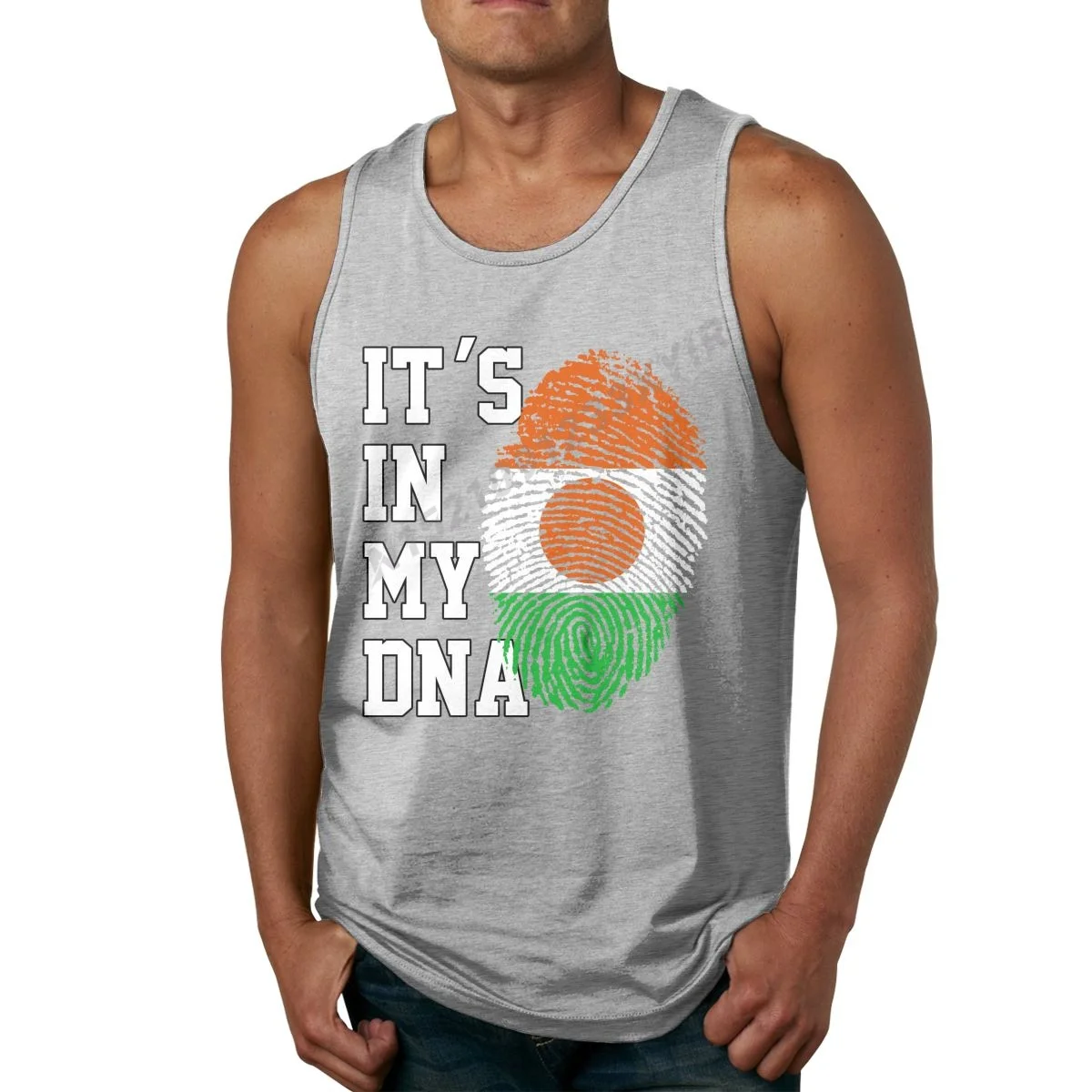 

Summer Men Tank Top IT'S IN MY DNA Niger Flag Nigerien Fans TankTop Men's Shirt Hip Hop S-3XL sleeveless garment Cool