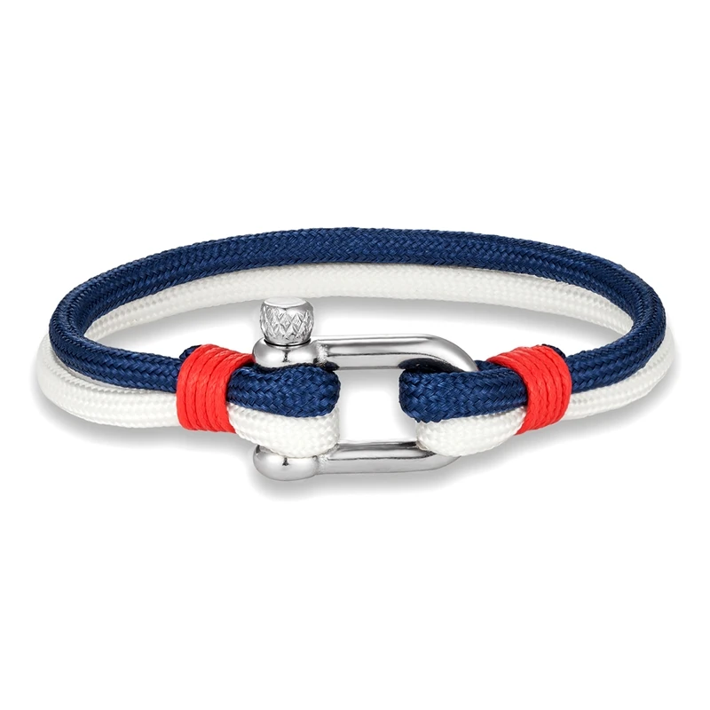 Navy Style Sport Camping Paracord Survival Bracelet Men Women With Stainless Steel U-Shape Shackle Buckle Nautical Jewelry Gifts images - 6