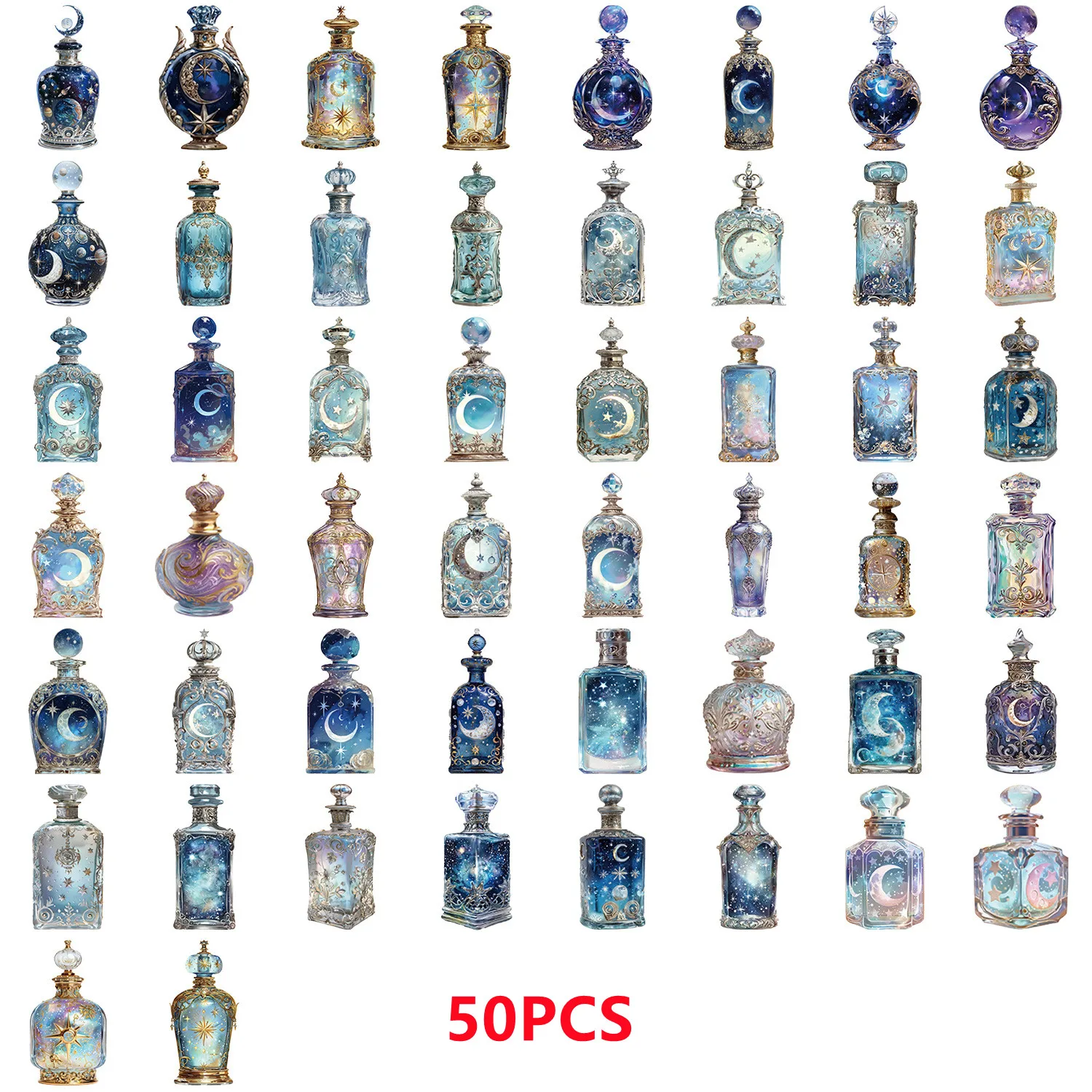 

Декоративные Канцелярские Наклейки С Рисунком Луны — Водонепроницаемые Прозрачные Наклейки Для Бутылок, Телефонов, Ноутбуков