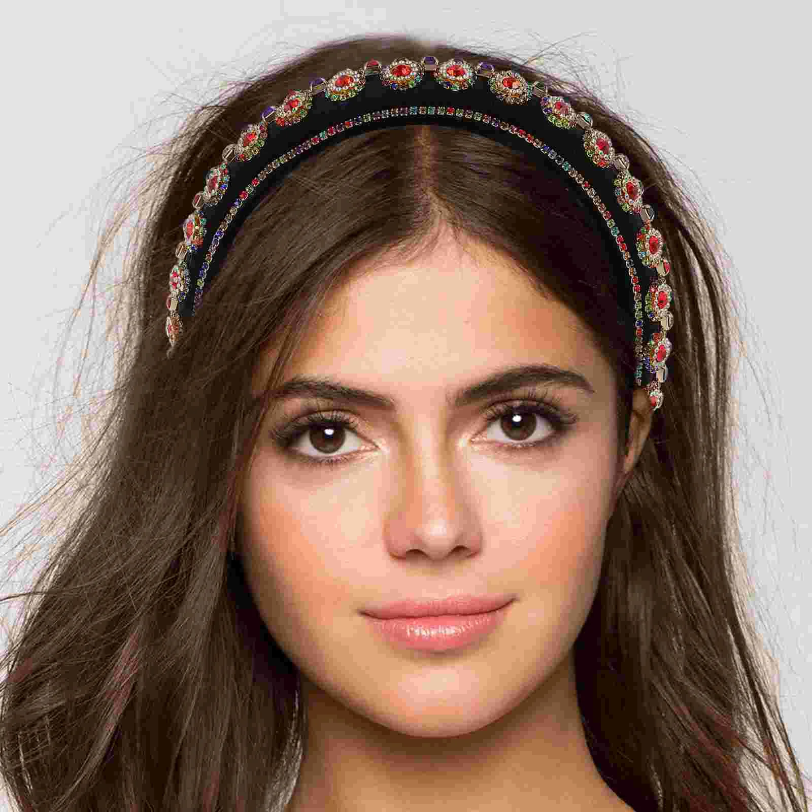 Повязка на голову со стразами декоративная повязка для волос элегантный