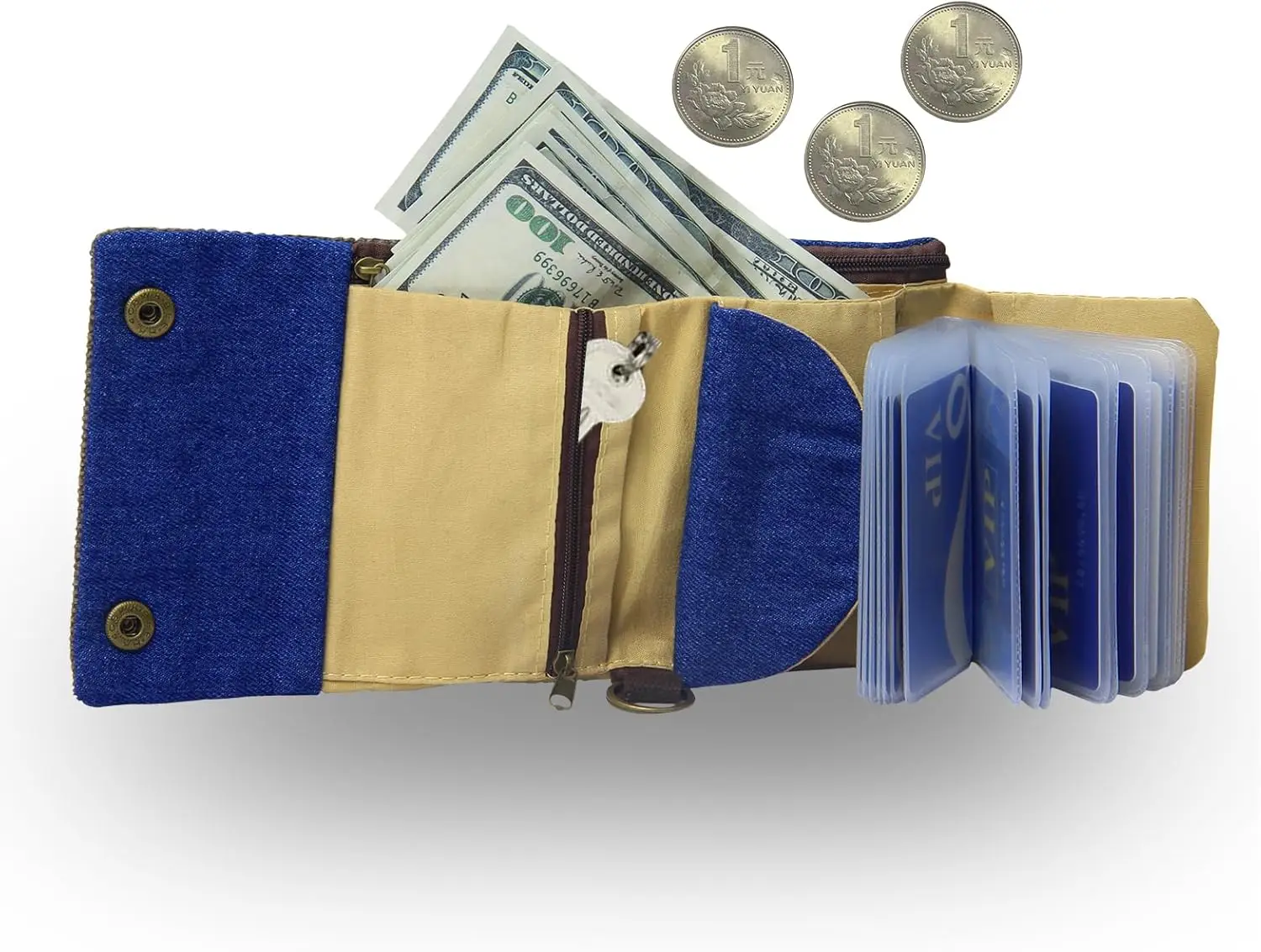 Тройной тканевый кошелек ручной работы для женщин и мужчин простые короткие