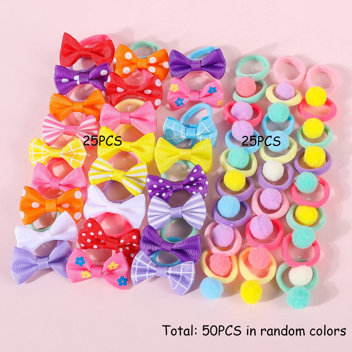 

620/150/50pcs Girls Bow Hair Bands Set Children Cute Nylon Elastic Rubber Band Ponytail Holder Scrunchies Kids Hair Accessories