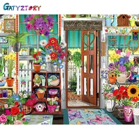 gatyztory diy paint by number flower store hand painted painting art drawing on canvas gift pictures by numbers kits home decor