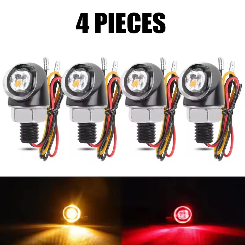 

8 мм мини-мотоцикл Ретро светодиодный указатель поворота Янтарный боковой габаритный фонарь Алюминиевый индикатор Передний задний фонарь Задний стоп-сигнал