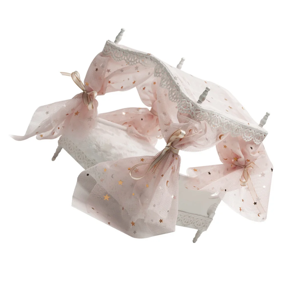 

Bed Mini Housefurniture Miniatureplay Woodenbedroom Bedding Pretend Role Toy Model Kids Toys Childset Playsetkid Infant Decor