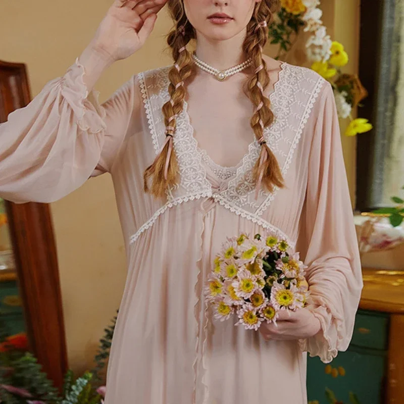 Осенне-зимняя одежда для сна пеньюар ночная рубашка женская сексуальная и халат