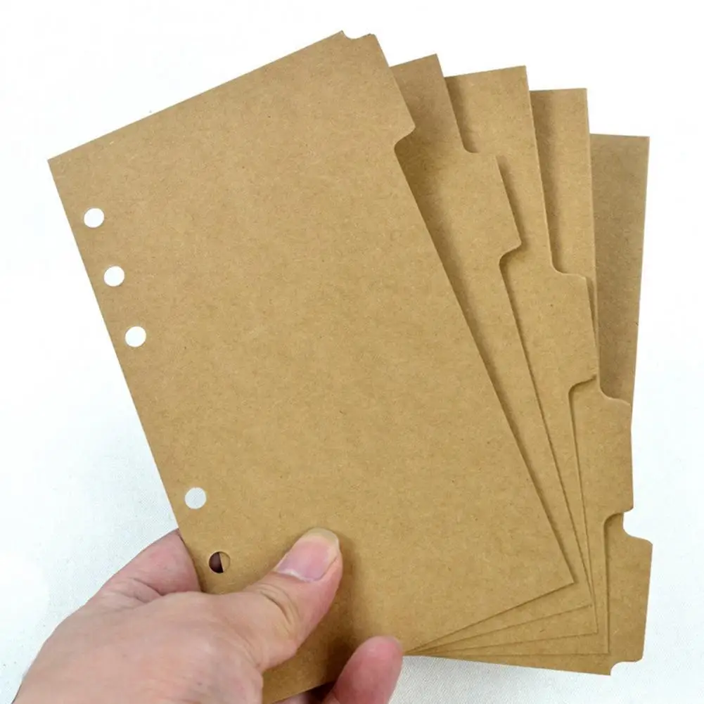 

Large 5Pcs Durable Notebook Planner Binder Dividers Paper Binder Dividers No Odor for Home