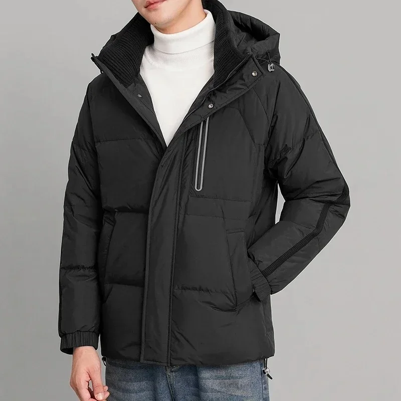 Повседневные однотонные куртки на 2024 белом утином пуху осень и зиму уличная