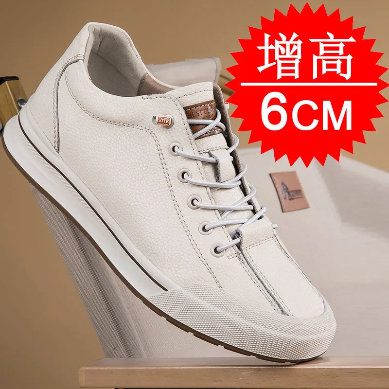 Elevator Shoes for Men Height Increasing Sneakers 6cm Inches Taller Leather Casual Shoes with Height Increase Shoes (art.: 3920d1cfcbf6f) - 3920d1cfcbf6f