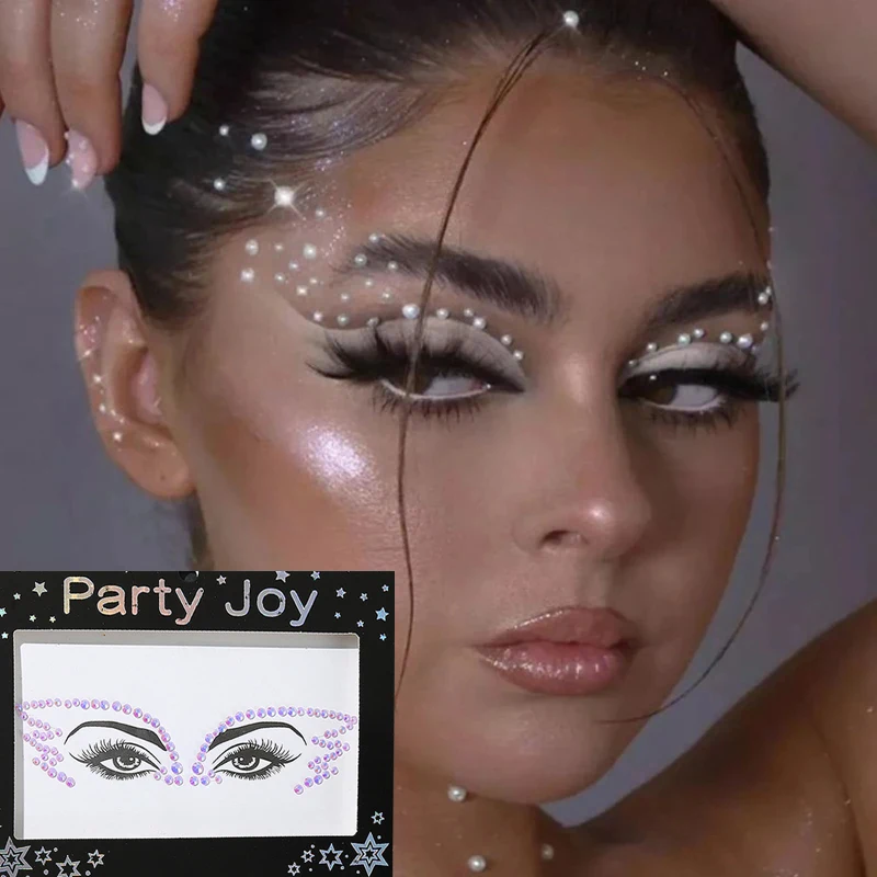 

Glitter Face Jewelry Sticker Face Jewels Diamond Makeup Art Eyeliner Temporary Tattoo Party Bady Makeup Tools Eye Rhinestones