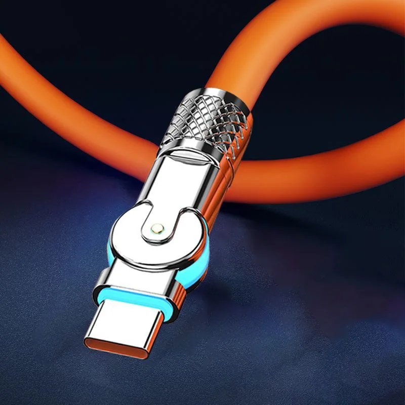 Szybki kabel USB typu C o mocy 120 W z kolankiem obrotowym 180 stopni 6A Super szybkie ładowanie Kabel do transmisji danych Akcesoria mobilne