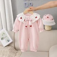 childrens clothing 2022 spring and autumn new baby one piece suit baby strawberry long sleeved romper newborn baby wrap