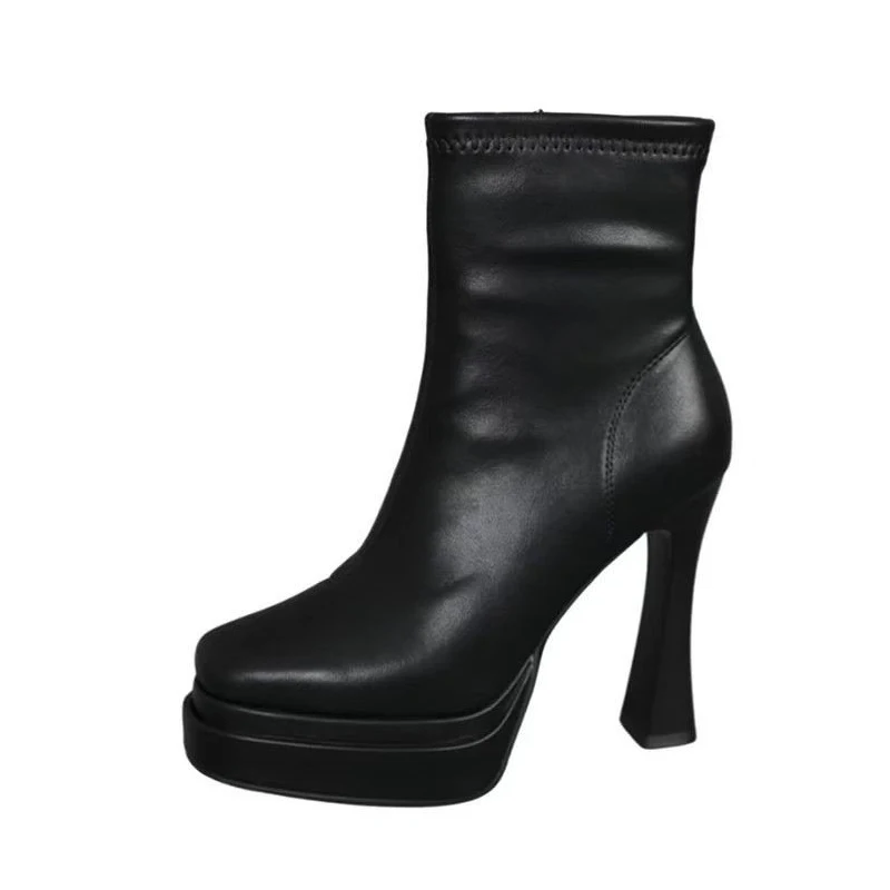 Женские ботильоны кожаные элегантные туфли на очень высоком каблуке женские