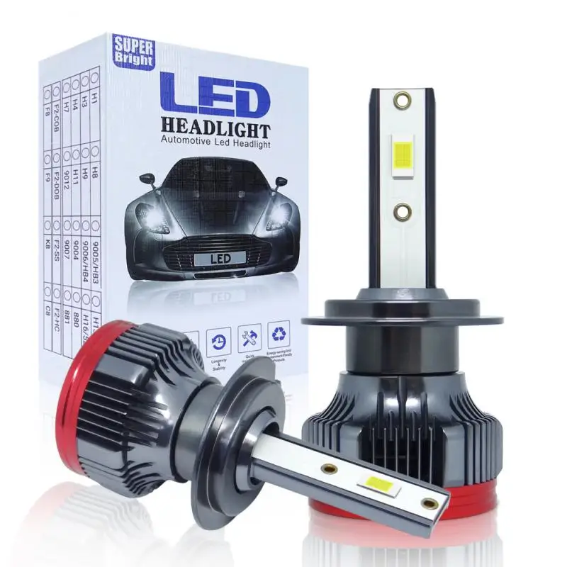

2Pc 8000LM H7 H11 Headlight LED 6000k Front Lamp Canbus 9005 9006 LED Bulb For All Car VW Benz A3 A4 B8 B6 A6 C6 C7 BMW E60 E90