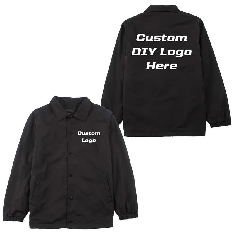 USA Size for Spring Men Windbreak Jacket Custom Logo DIY Design Zipper Coat Windproof Waterproof Coaches Jacket Outdoor Jackets
