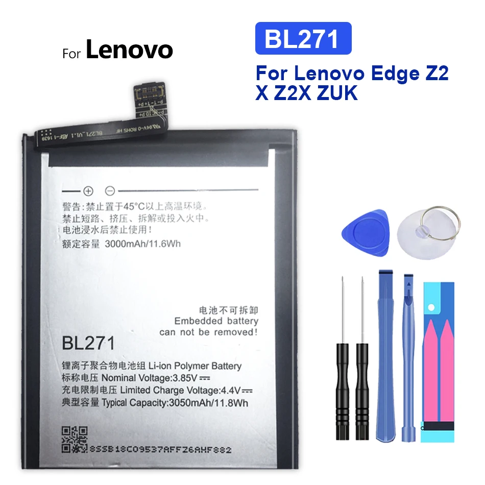 BL271 Сменный аккумулятор для Lenovo Edge Z2 X /ZUK Edge Bateria 3050mAh + номер отслеживания