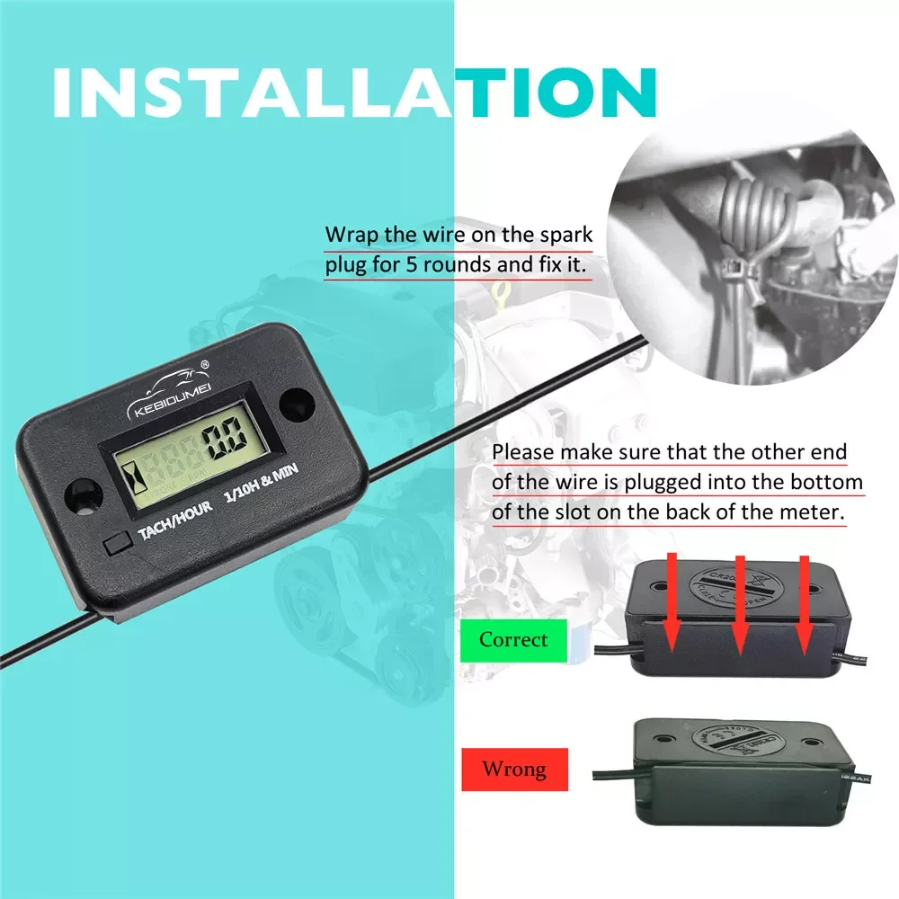 

Stock Motorcycle Engine tach Hour Meter guage12v LCD Display Car Motor Boat Digital Tachometer For Moto Accessories Wholesale