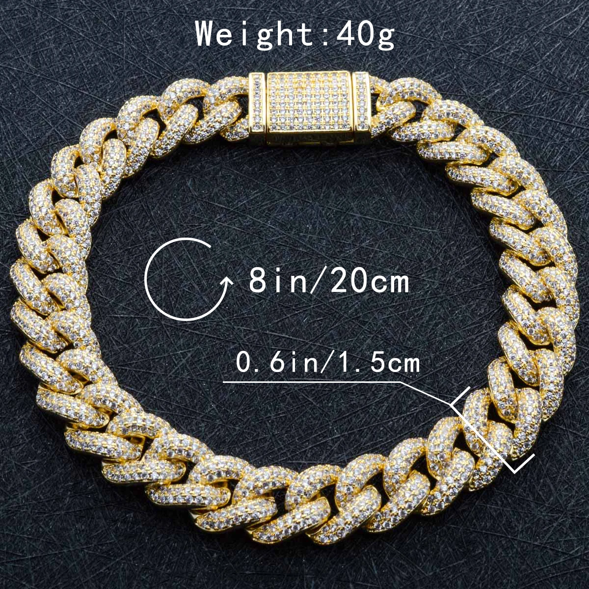 

Charmoment Jewelry Classic Street Fashion 18K Gold Color Hip Hop Bracelet Cuban Link Chain Bangle For Man Women Miami Jewelry